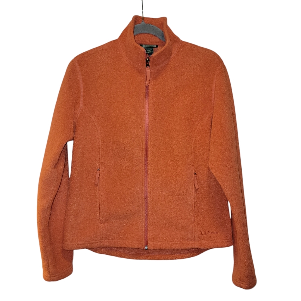L.L.Bean, Fleece Jacket, Zip Up, Zipper Pockets Front, Collar, Women's sz Small,